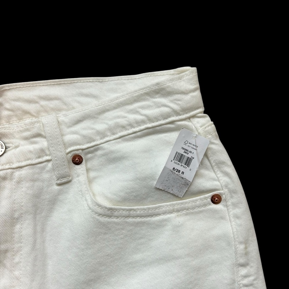NWT Gap white mid rise split hem ‘90s loose jeans size 28 relaxed straight loose - Picture 7 of 10